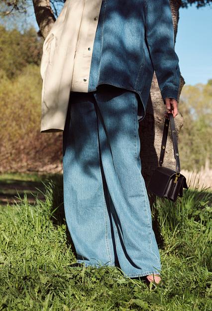 Toteme Wide Leg Denim Vibrant Blue